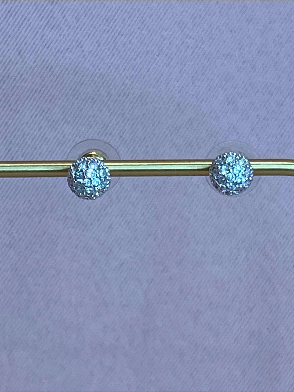 Swarovski Gold Crystal Pavé Sphere Stud Earrings